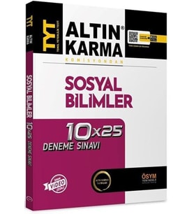 TYT Sosyal Bilimler Tamamı Video Çözümlü 10x25 Deneme Sınavı Altın Karma