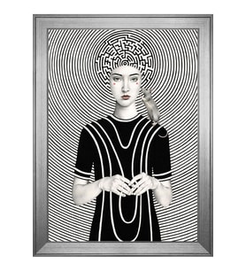 Kadın Motifli Kanvas Tablo 50 x 70 cm Silver Çerçeve