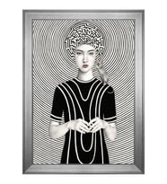 Kadın Motifli Kanvas Tablo 50 x 70 cm Silver Çerçeve