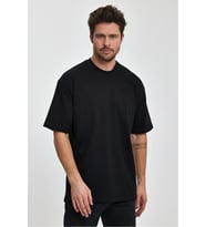 Erkek Siyah T-shirt %100 pamuk Oversize