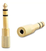 6.3 Mm Stereo Erkek-3.5 Mm Stereo Dişi Sarı Metal Gold Fiş Çevirici
