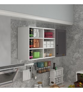 Kenzlife hazır mutfak dolabı nane60 gri mod2 60*120*32 mebran kapak suntalam gövde