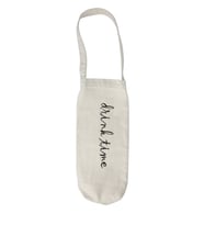 Yazı Baskılı Bej Denim Şişe Çantası? 35 x 13 Cm
