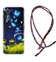 General Mobile GM 21 Pro GM 22 Pro Plus Kılıf Boyun Asklı Rasta Silikon Neon Butterflys 1309