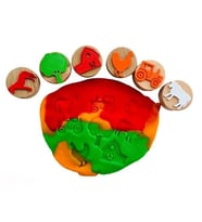 ChildGen Play Dough Ahşap Damga Seti 6lı Çiftlik