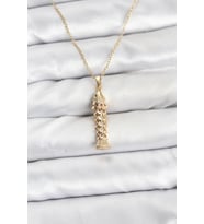 316L Çelik Zincir Gold Renk Balık Model Zirkon Taşlı Kadın Kolye TJ-BKO10885