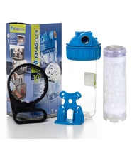 Sulook Atlas 3/4"10" İnç Tekli Filtre Kabı+Silifoz Kireç Önleyici Filtre (Mavi)
