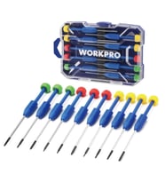 WORKPRO WP200530 CR-V 10 Parça Profesyonel Manyetik Hassas Tornavida Seti