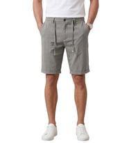 DeepSea Gri Slim Fit Likralı Çizgi Dokulu Beli Lastikli İpli Erkek Şort Kapri 2601743