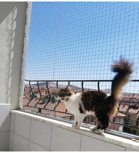 2x3Metre Kuş Kedi Balkon Filesi 6m2 Plasitk Döküm Ağ
