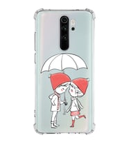 Xiaomi Redmi Note 8 Pro Köşe Korumalı Antişok Kapak Aşk Tasarımlı Şeffaf Silikon Kılıf