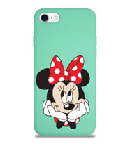 Apple iPhone 7 Uyumlu Lansman Kılıf Minnie Mouse Tasarımlı Altı Kapalı İçi Kadife Kaplı  Kapak (Şeffaf)
