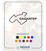 Gaziantep Harita Araba Sticker siyah 18x8 CM (Siyah)