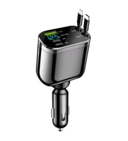 M4 5 in 1 geri çekilebilir araba şarjı USB PD tipi C kablo 12/24V çıkış hızlı cep Wiisun için şarj kablosu araç çakmak yuvası adaptörü