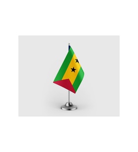 São Tomé ve Príncipe Tekli Saten Masa Bayrağı Seti