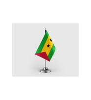 São Tomé ve Príncipe Tekli Saten Masa Bayrağı Seti