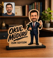 Kişiye Özel Okul Müdürü Ahşap Biblo