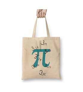 Pi Sayisi Mathematica Matematik Bez Çanta Uzun Saplı Alışveriş Çantası Plaj Çantası (Beyaz)