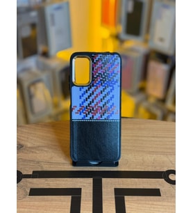 Redmi Note 10 5G Uyumlu Piksel Desenli ve Deri Detaylı Premium Stil Kılıf (Siyah)