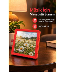 Bluetooth Fotoğraf Çerçevesi Dahili Hoparlörlü Destek Ayaklı Tasarım