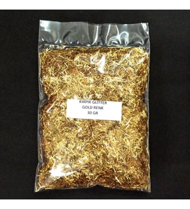 GLİTTER  EPOKSİ REÇİNE SANATSAL EL İŞİ KIRPIK GÖRÜNÜMLÜ GLİTTER NAİL ART MAKYAJ SİM ALTIN RENK 30 GR (Gold)