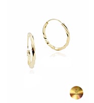 18k Serie Oro Sade Burgulu Halka Kadın Gümüş Küpe 20 MM (Altın)