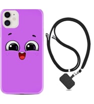 Apple iPhone 11 12 13 Mini Kılıf Boyun Askılı Silikon Purple Sweety 1717