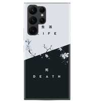 Samsung Galaxy S22 Ultra Kılıf Desenli Silikon Boyun Askılı Life And Death 1339