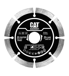 CAT DA09001 115mm Profesyonel Beton, Tuğla, Parke Taşı Elmas Kesme Diski (Soketli, Aralıklı Kenar)