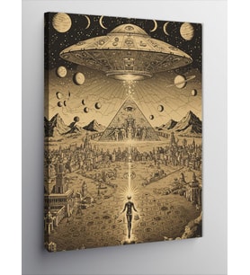 Kanvas Tablo Mısır Piramitleri Ve Ufo