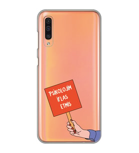 Samsung Galaxy A70 Uyumlu Psikolojim İflas Etmiş Tasarımlı Şeffaf Telefon Kılıfı