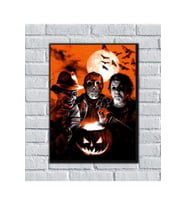 Korku Filmler Kolaj 13. Cuma Elm Sokağında Kabus Halloween Ahşap Tablo