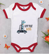 BK Kids Little Boss Tasarımlı Kırmızı Bebek Body Zıbın-1