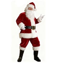 Yetişkin Noel Baba Kostümü Lüks Kadife