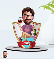 BK Gift Kişiye Özel İsimli Erkek Karikatürlü Ahşap Biblo Model-2