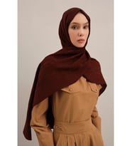 Lyocell Naia Çubuk Desen Şal 3 (Bordo)