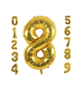 8 Yaş Rakam Gold Folyo Balon 34" Inc 76 cm