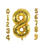 8 Yaş Rakam Gold Folyo Balon 34" Inc 76 cm