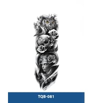 TQB-081 BAYKUŞ KURT VE KADIN DESEN GEÇİCİ KOL DÖVMESİ-TATTO