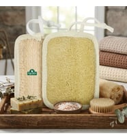 Doğal Kabak Lifli Kare Peeling Banyo Kesesi 13x16 Cm