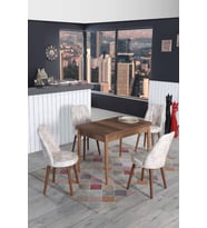 4 Kişilik Açılır Masa Sandalye Takımı 70x110 Mutfak Masası Takımı