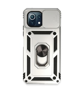 Xiaomi Mi 11 Lite Kılıf Pars Lens Yüzüklü Silikon - Gümüş