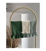 3Lü Mossy X Natural Keten Fırfırlı Kurulama Bezleri