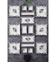 16 Parça 6 Kişilik Black Rose Kahvaltı Takımı Handmade Kahvaltılık Sunum Seti Servis Tabakları