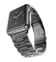 Uyumlu Model Apple Watch 42mm Kordon Klipsli Metal Kordon 04-A (Siyah)