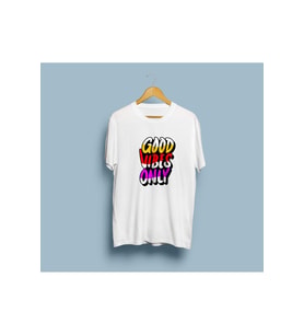 Oversize Good Vibes Only Yazı Tasarım Unisex T-shirt