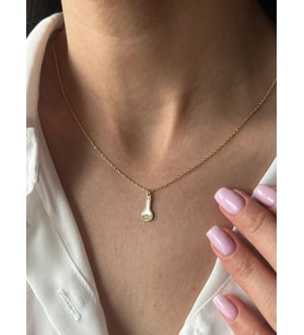 Kişiye Özel 925 Ayar Gümüş Deney Tüpü Tasarım Kolye (Gold)
