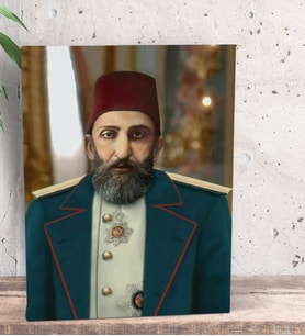 BK Gift Sultan II Abdülhamid Han Tasarımlı Dekoratif Mini Kanvas Tablo 15x20cm-7