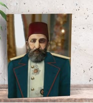 BK Gift Sultan II Abdülhamid Han Tasarımlı Dekoratif Mini Kanvas Tablo 15x20cm-7