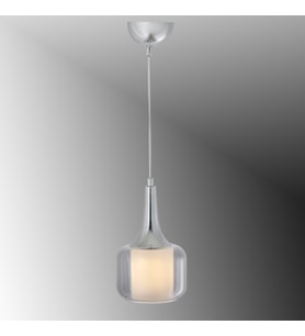 TT603-1-FULLKR TT Aydınlatma Krom Kaplama Tekli Silindir Çift Camlı Avize